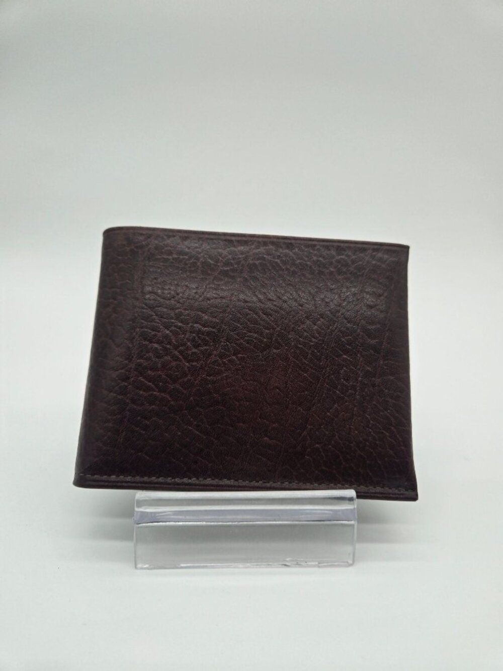 Vintage Amity Brown Pebbled Cowhide Leather Bifold Wallet NOS